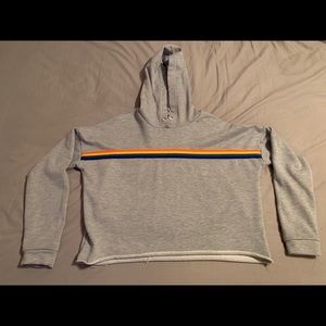 Cropped Rainbow/Grey Hoodie